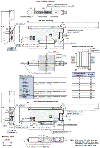 E3X-DA-S / MDA Dimensions 3 