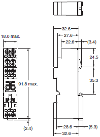 PYF[][]S / P2RF-[][]-S Dimensions 5 