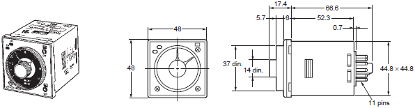 H3CR-F Dimensions 1 