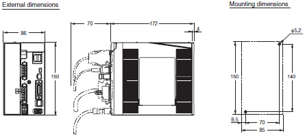 R88M-K, R88D-KN[]-ML2 Dimensions 6 