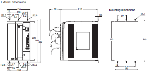 R88M-K, R88D-KN[]-ML2 Dimensions 8 