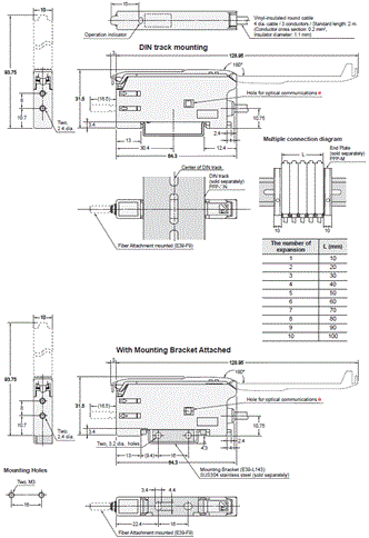 E3X-SD / NA Dimensions 2 