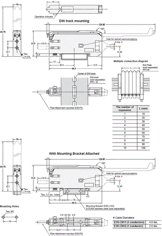 E3X-SD / NA Dimensions 3 