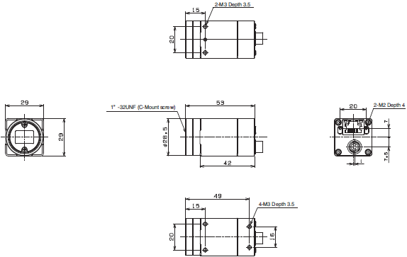 FJ Series (Camera and Software Vision Package) Dimensions 3 