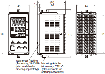 E5EC, E5EC-B Dimensions 2 