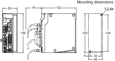 R88L-EC, R88D-KN[]-ECT-L Dimensions 4 