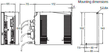 R88L-EC, R88D-KN[]-ECT-L Dimensions 5 