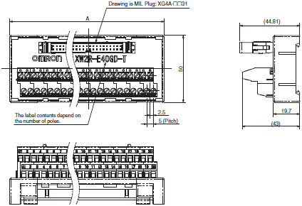 XW2R (General-purpose devices) Dimensions 7 