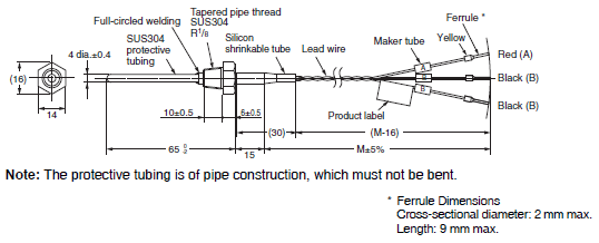 E52 with Ferrule (Low-cost Models) Dimensions 3 