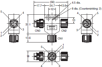 DCA2 / DCN3 / XS4 Dimensions 17 