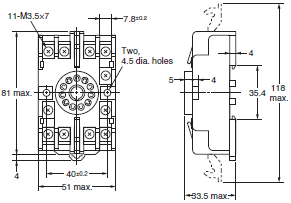 P2RFZ / P2RF, P2R, P7TF, PYFZ / PYF, PTFZ / PTF, PYD, PT, P7LF, PF, P2CF, PFA, P3G / P3GA, PL Dimensions 71 