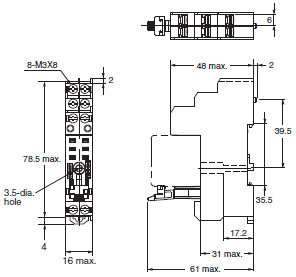 P2RFZ / P2RF, P2R, P7TF, PYFZ / PYF, PTFZ / PTF, PYD, PT, P7LF, PF, P2CF, PFA, P3G / P3GA, PL Dimensions 5 