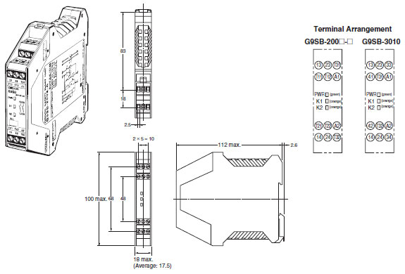 G9SB Dimensions 1 