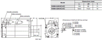 R88M-K, R88D-KN[]-ML2 Dimensions 20 