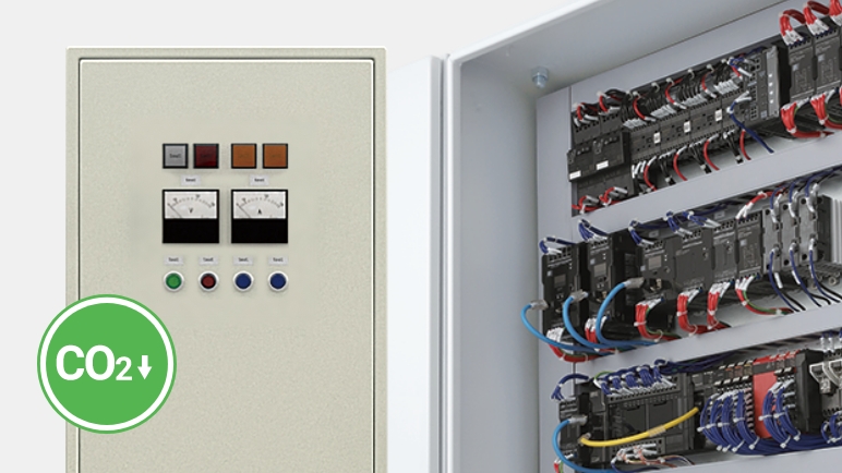 GHG reduction by resource saved control panelwith industry's smallest connector terminal